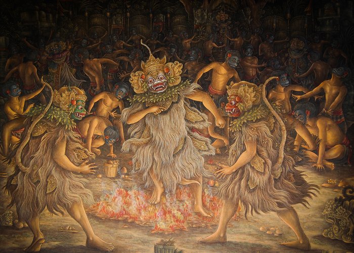 Three brother balinese painting